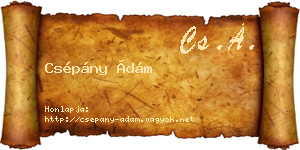 Csépány Ádám névjegykártya
